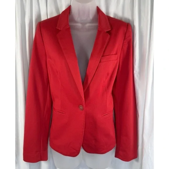 The Limited Red Single Button Blazer Polka Dot Lining M Preppy Academia 89-28 - Picture 6 of 13